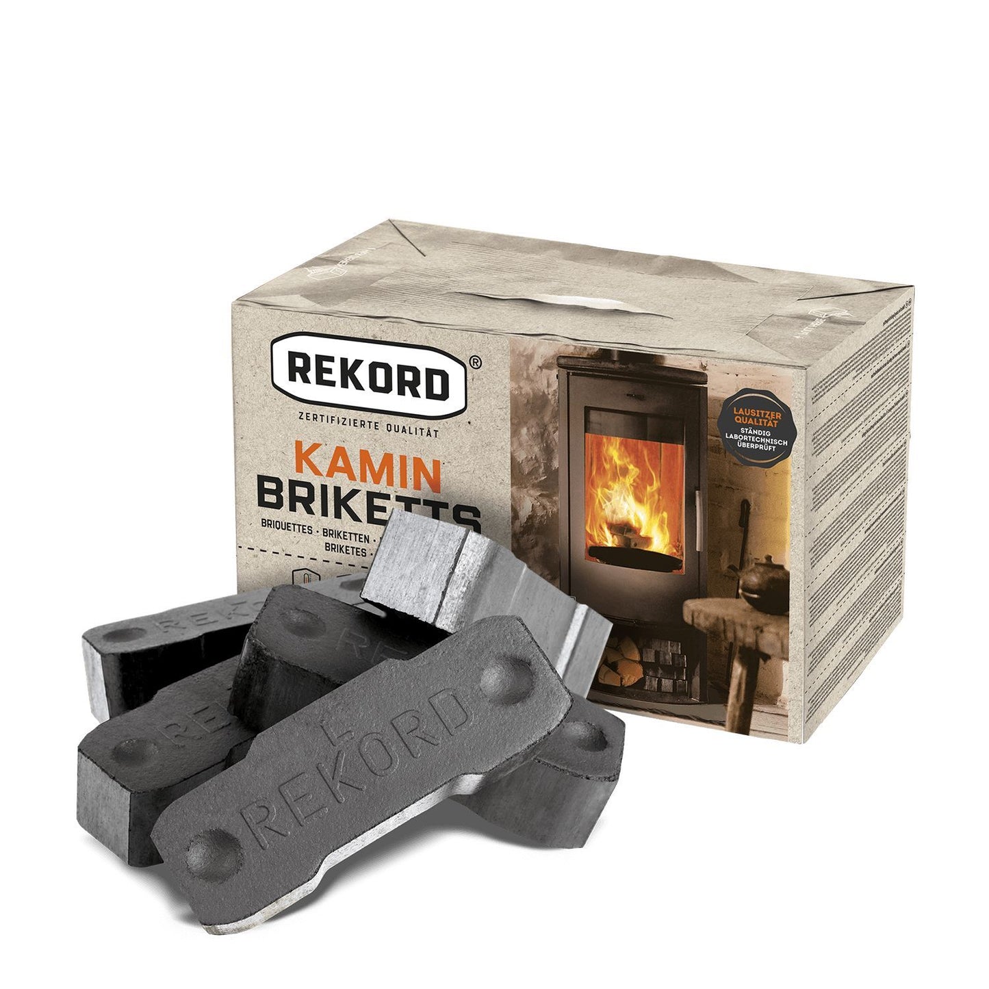 Rekord Braunkohlebriketts 10kg x 90 Paket Palette