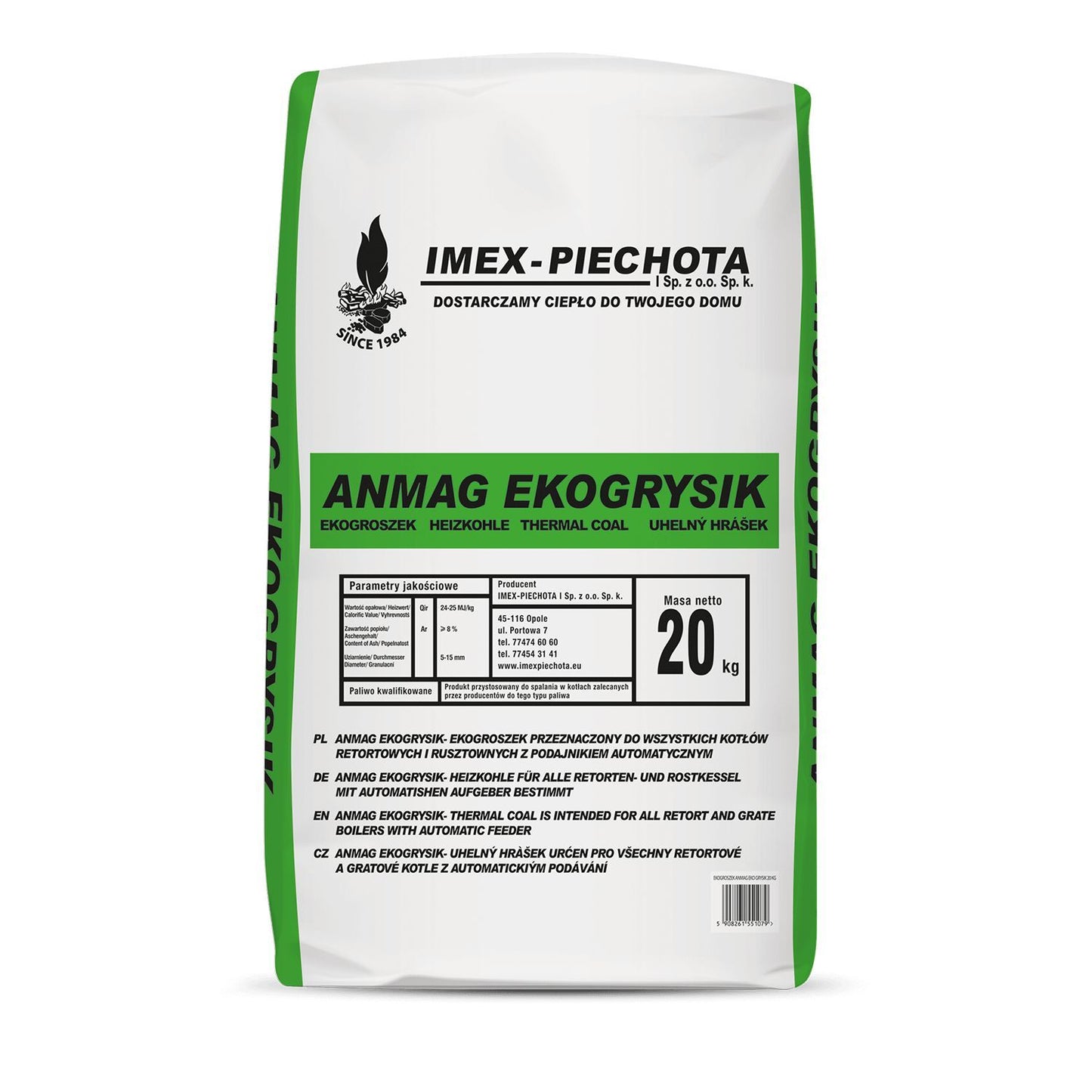 ANMAG Steinkohle 5 - 15 mm 20kg x 50 Sack Palette