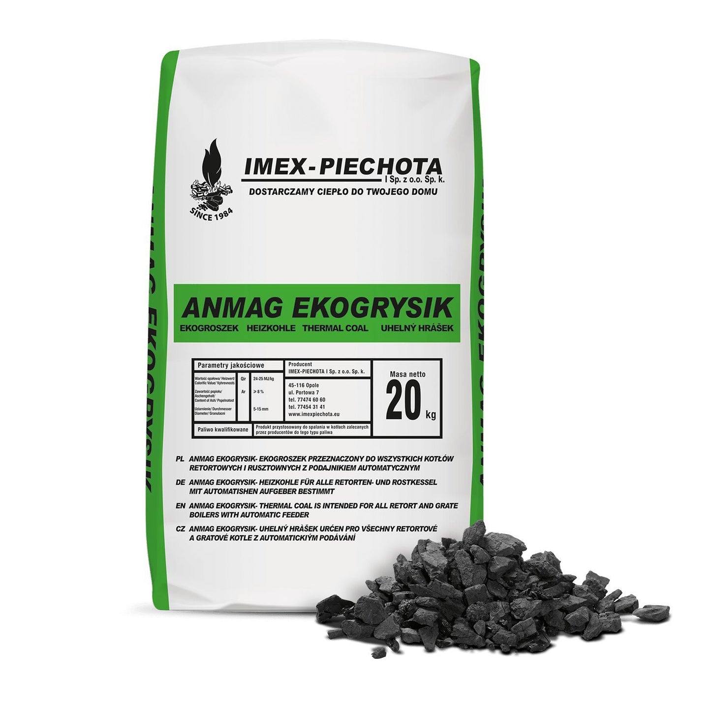 ANMAG Steinkohle 5 - 15 mm 20kg x 50 Sack Palette