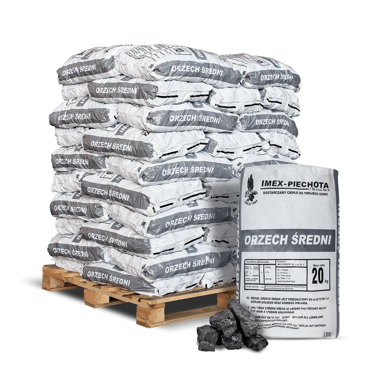 ANMAG Steinkohle 25 - 60 mm 20kg x 50 Sack Palette