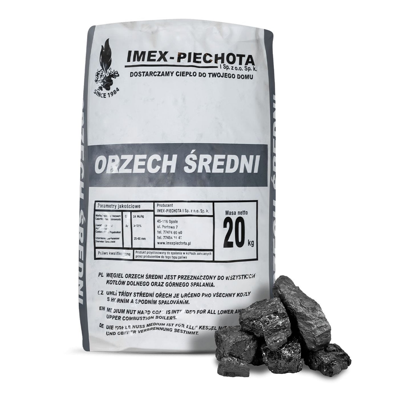 ANMAG Steinkohle 25 - 60 mm 20kg x 50 Sack Palette