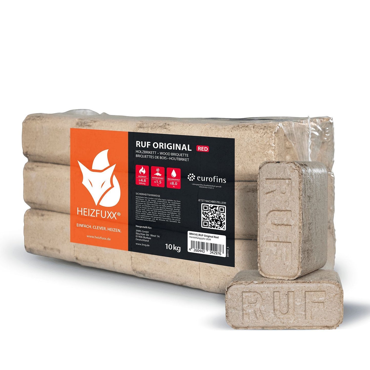 Heizfuxx RUF Original Red 10kg x 30 Gebinde Palette