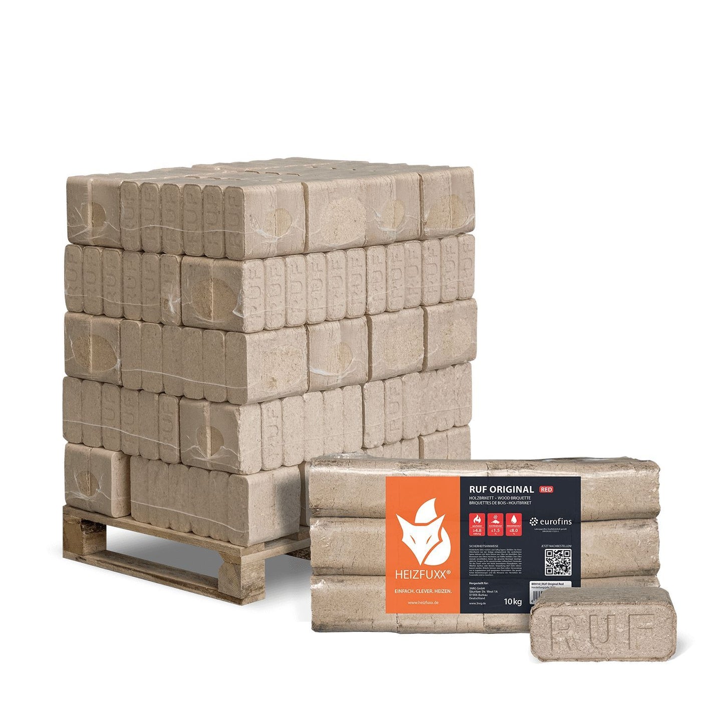 Heizfuxx RUF Original Red 10kg x 30 Gebinde Palette